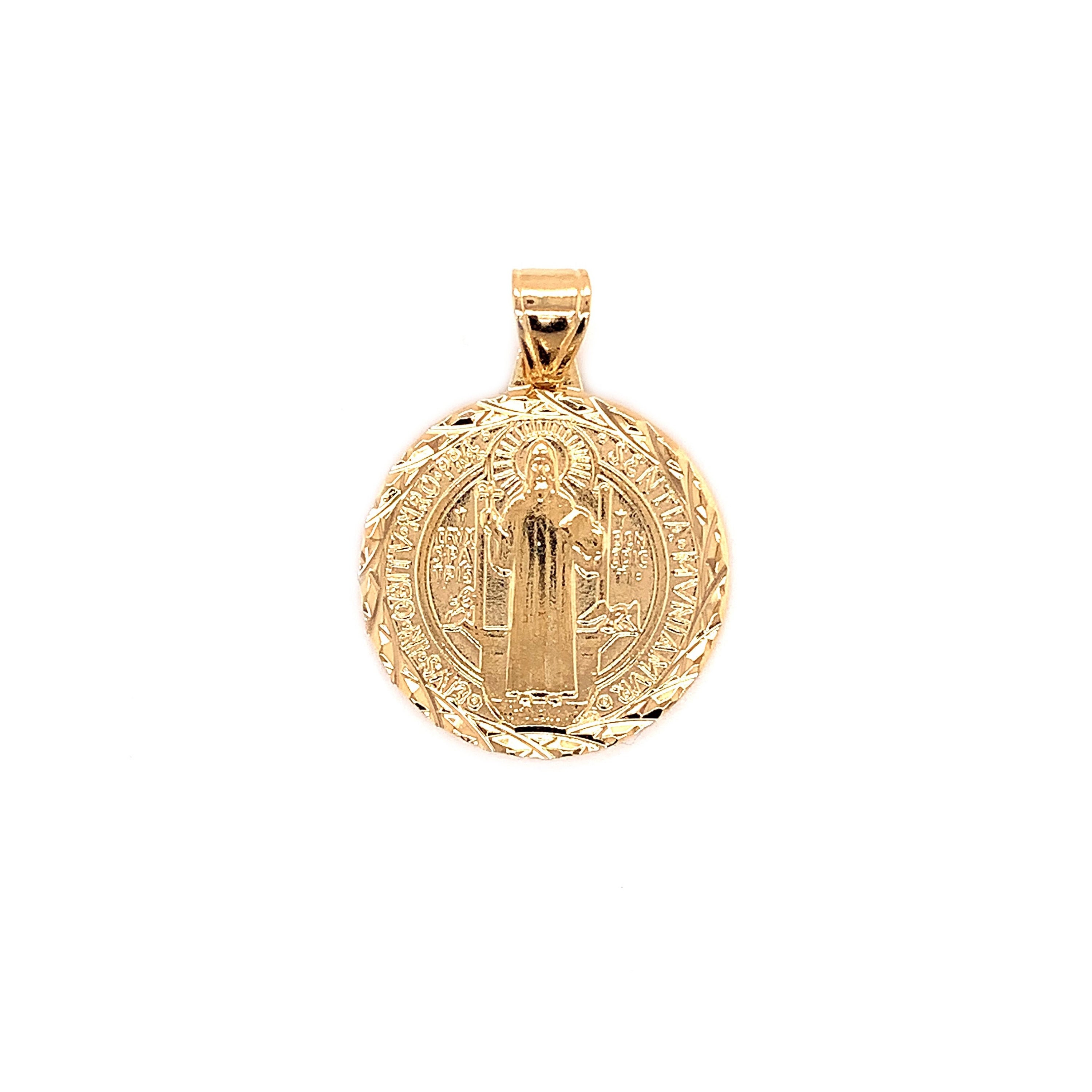 Saint Benedict Medallion Stainless Steel Catholic Necklaces 16-18 / Thicker Chain and Larger Medal