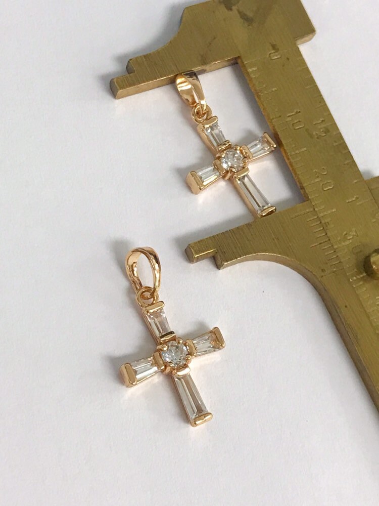 Dainty Hanging Cross Pendant for Jewelry MakingRose Gold | Etsy