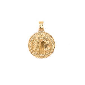 Gold Filled Saint Benedict Medallion Charm, St. Benedict Pendant, Religious Charms, Catholic Jewelry Medalla San Benito, Christian Jewelry