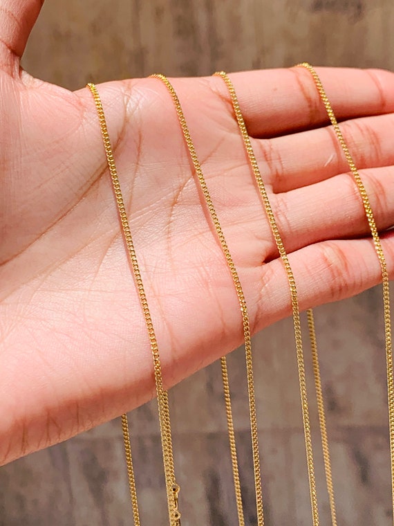 Wholesale Gold over Sterling Silver Jewelry Making Chain - 1mm Tiny Curb  Chain- Bulk by the foot, Jewelry Making Chains Supplies Wholesaler