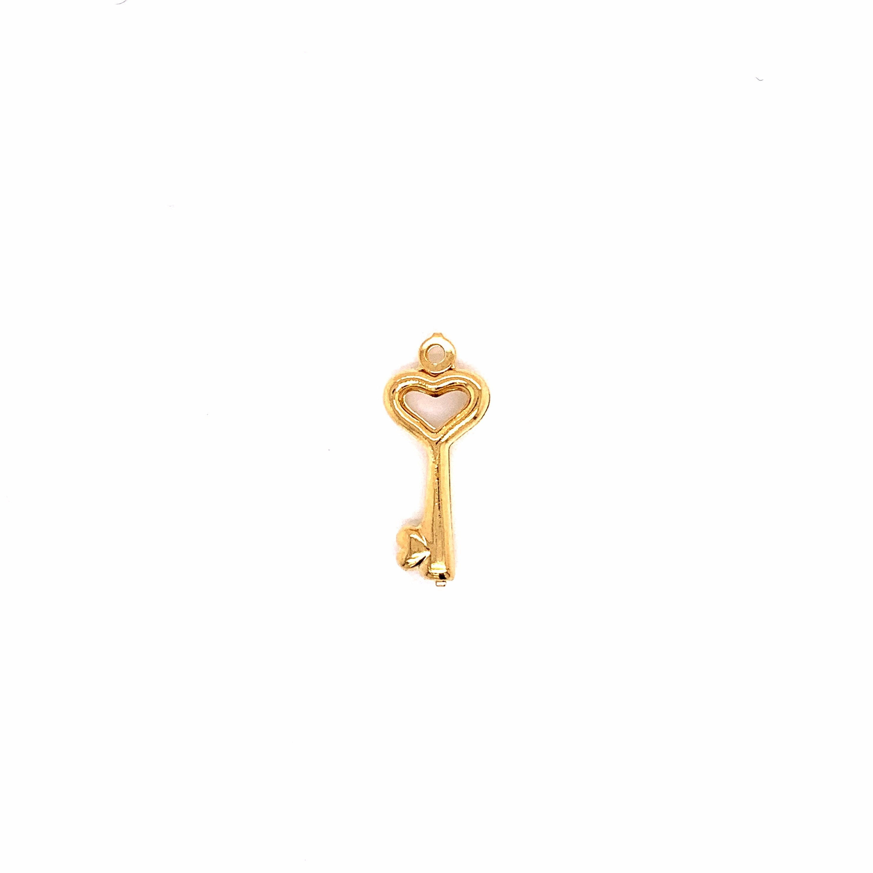 18kt GF Key Charmgold Filled Heart Key 