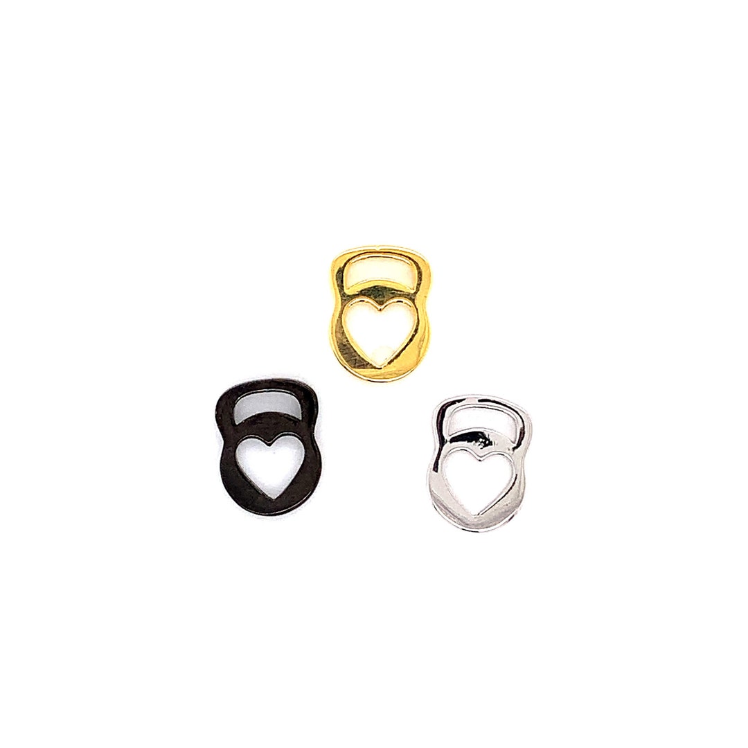 18K Black Kettle Bell Crossfit Charm,silver Charms for Weight Lifting