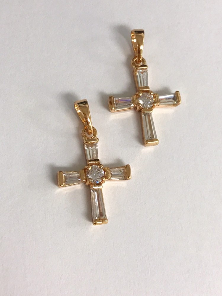 Dainty Hanging Cross Pendant for Jewelry MakingRose Gold | Etsy