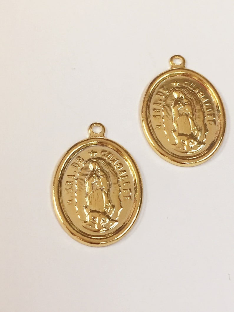 18K GF Guadalupe Religious Medal Pendant for Necklace,Virgen de Guadalupe,Our Lady of Guadalupe Religious Charm,Virgen Guadalupe Jewelry