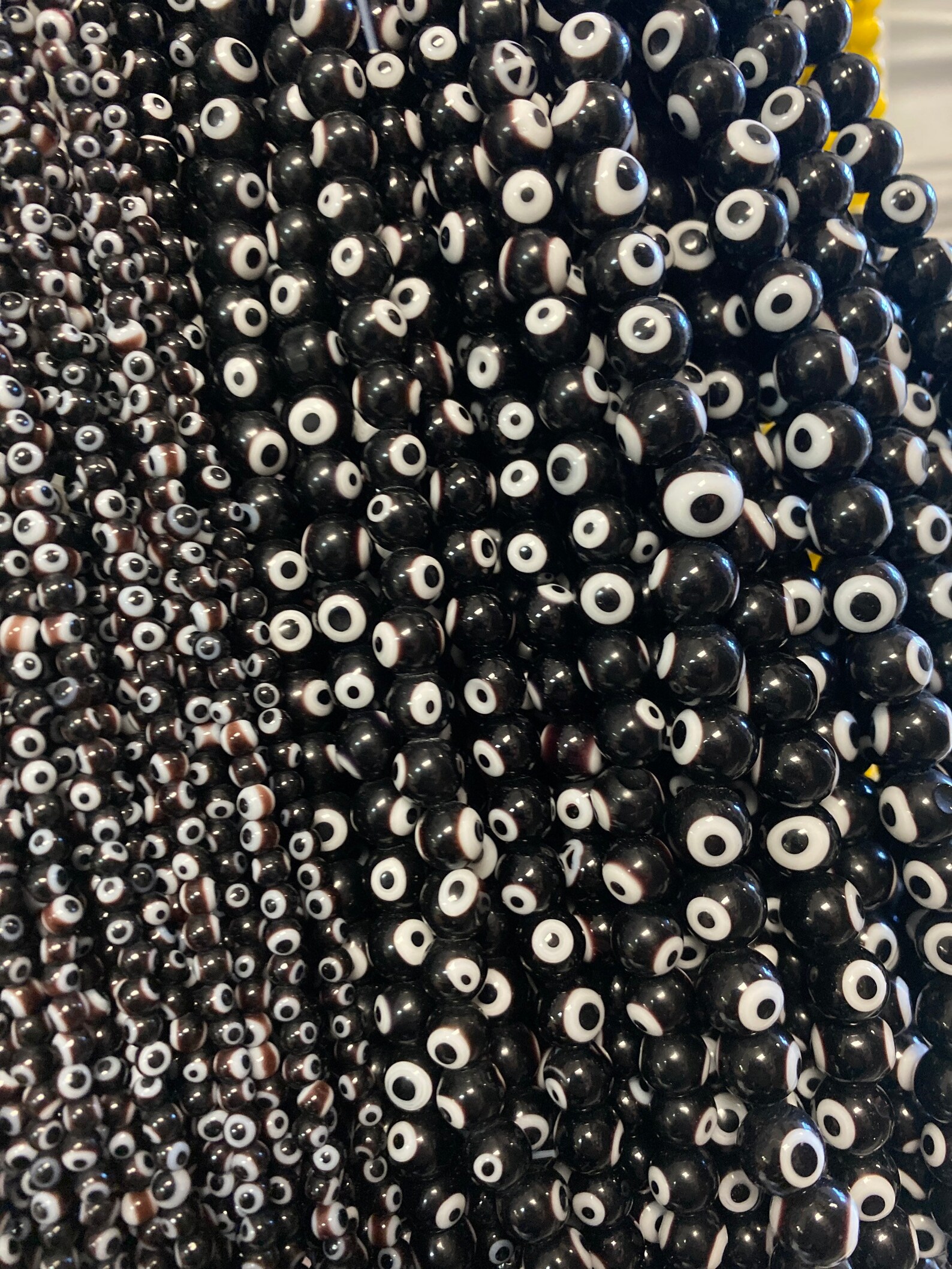 Black Evil Eye Round Beadsblack & White Evil Eye Beadslucky - Etsy