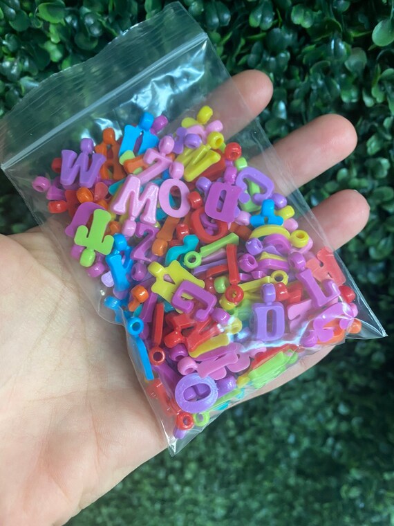150 Colorful Letter Charms,neon Letter Initials Pendant,assorted