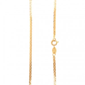 18K Gold Filled Mariner Chains, Wholesale Gold Necklaces, Gold Filled Supplier, Finished Necklaces, Bulk Chains, 2mm Flat Mariner Chain