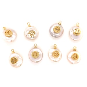 Perlen Sternzeichen Charms,Leo Charms,Sternzeichen Charms für Halskette,Sternzeichen Anhänger,Wassermann,Skorpion,Steinbock,Fische,Widder,Widder,Löwe,Krebs,Stier,DIY