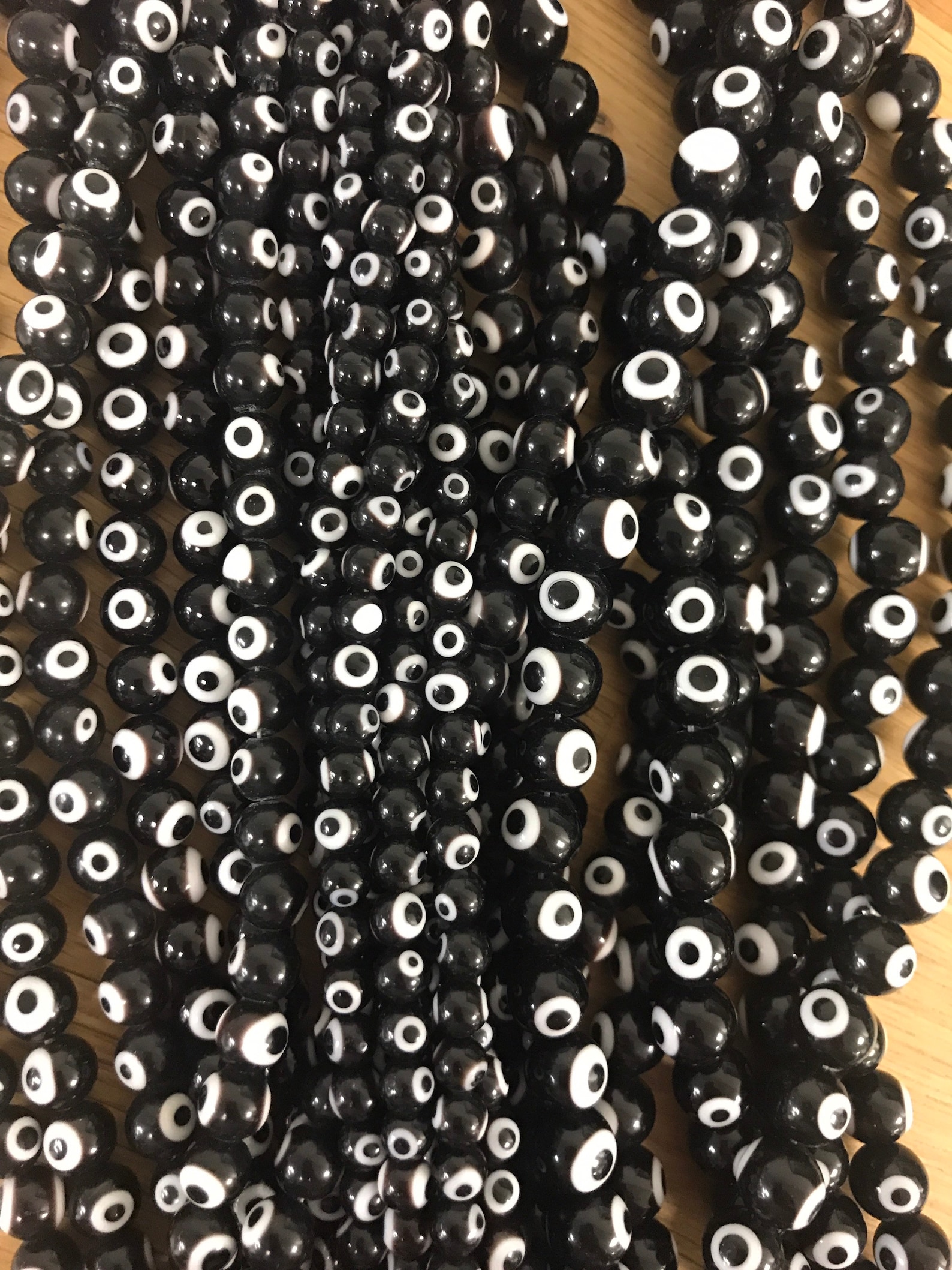 Black Evil Eye Round Beadsblack & White Evil Eye Beadslucky - Etsy
