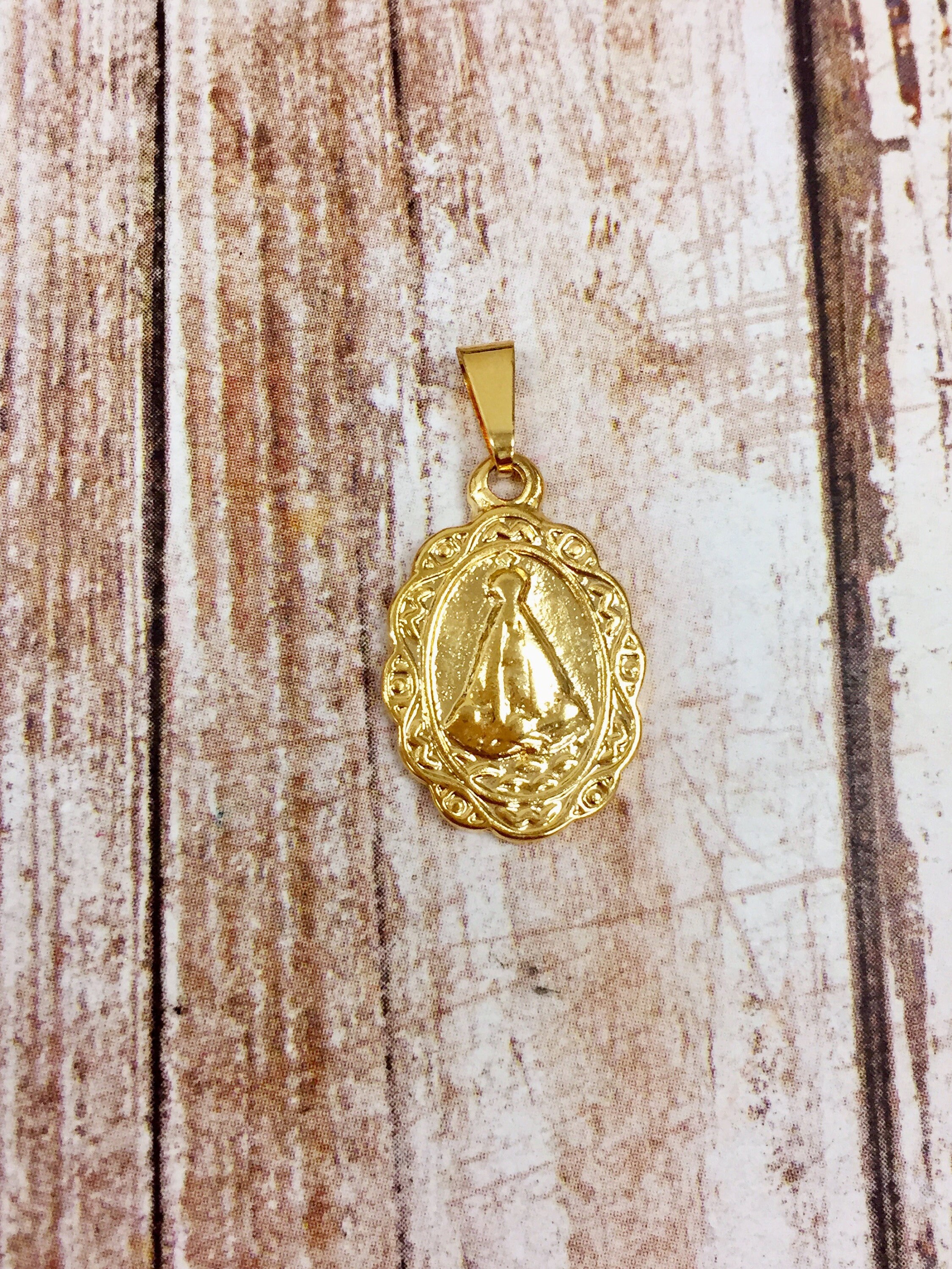 18K Gold Filled Our Lady of Charity,virgen De La Caridad Pendant ...