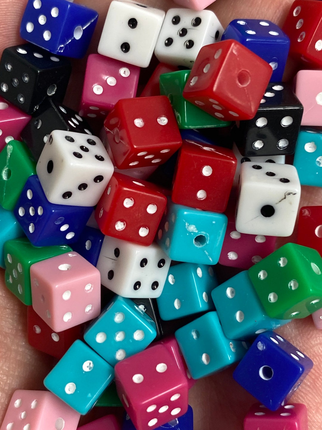 50 Assorted Dice Beadssmall Pack of Dice Accent Beadskids Etsy