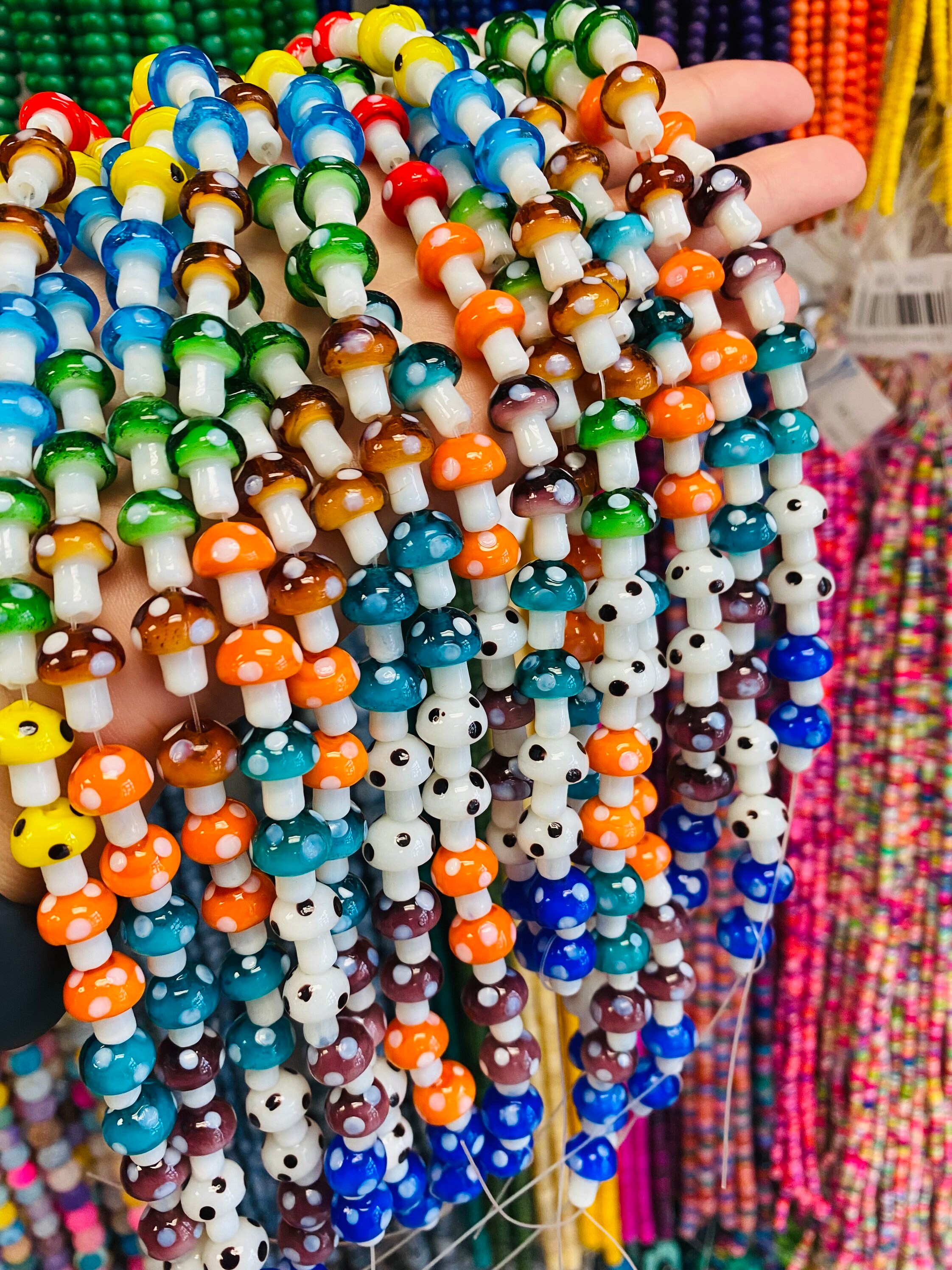 Strand of Colorful Mushroom Beads shroom Pendant Beads keychain Bright Clear Mushroom Beads mushroom Charms boho Bead DIY Jewelry Making Etsy Canada