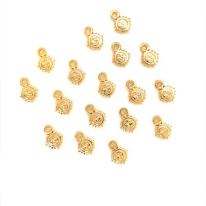 8.5mmx12mm Sun Face Charms, Gold Filled, Small Sun Jewelry, Tiny Gold Filled Charm, Mini Sun Pendant, Celestial Charm, Necklace Pendant