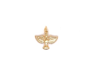 18K Gold Filled Holy Spirit Charm,religious charms, dove Bird Pendant,Christian pendants, Holy Spirit Pendant,bracelet charm,religious medal