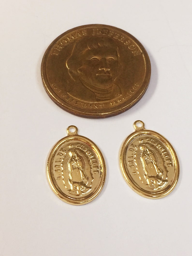 18K GF Guadalupe Religious Medal Pendant for Necklace,Virgen de Guadalupe,Our Lady of Guadalupe Religious Charm,Virgen Guadalupe Jewelry