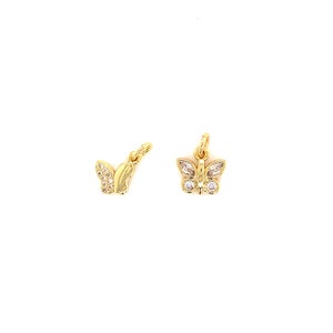18K Plated Mini Butterfly Charm,Tiny Gold Butterfly Kids Pendant,Bulk Charms for Jewelry Making,Gold Butterfly Charm,Butterflies,Kids Charms