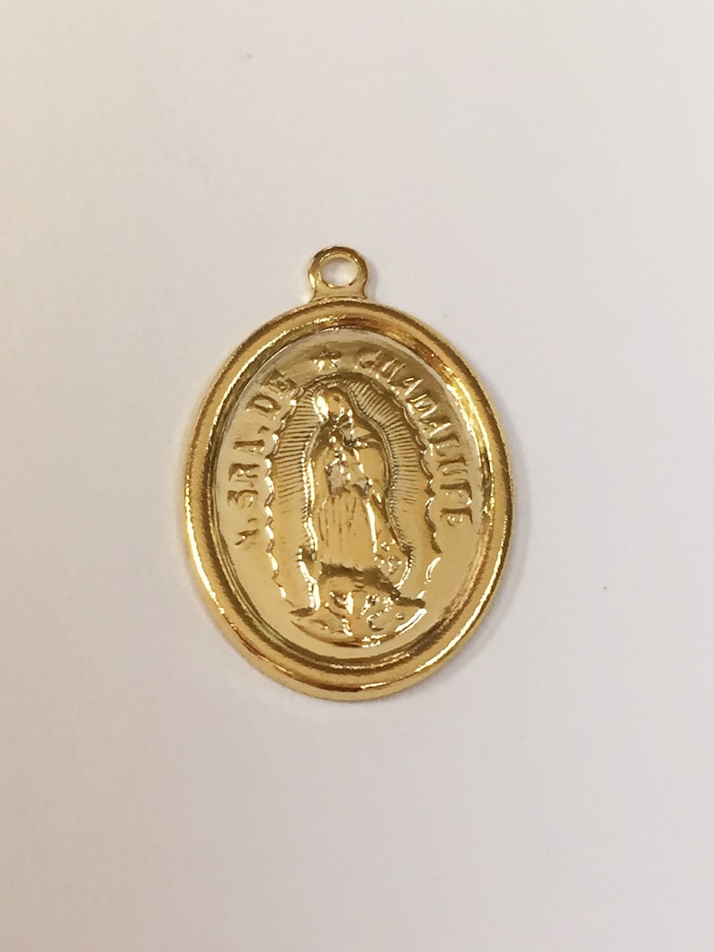 18K GF Guadalupe Religious Medal Pendant for Necklace,Virgen de Guadalupe,Our Lady of Guadalupe Religious Charm,Virgen Guadalupe Jewelry