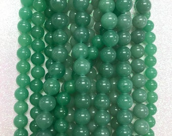 Green Aventurine Beads, Natural Aventurine Beads, Beads for Jewelry Making, Mala Beads, Gemstone Beads, Jewelry Making Beads