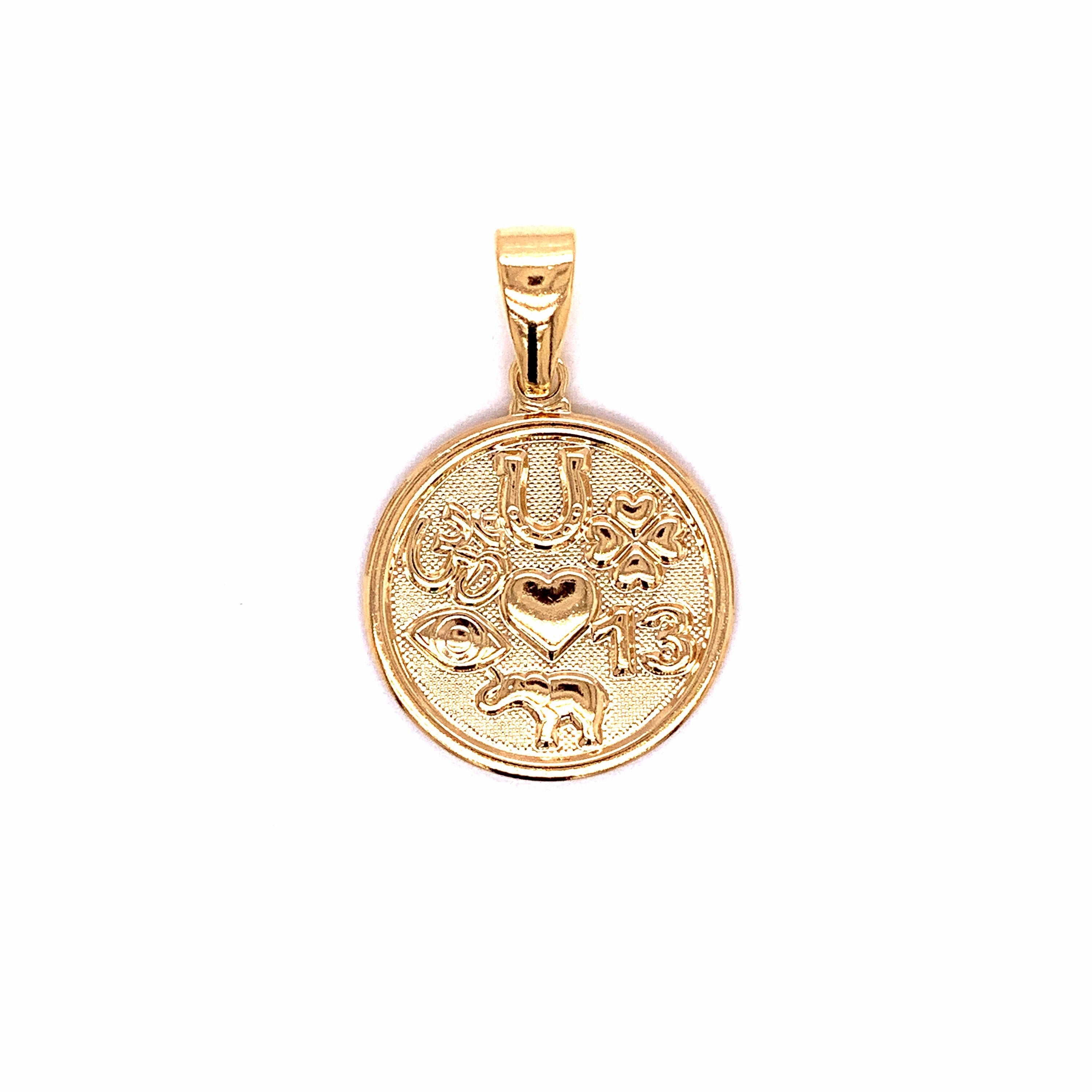 Gold good luck sale pendant