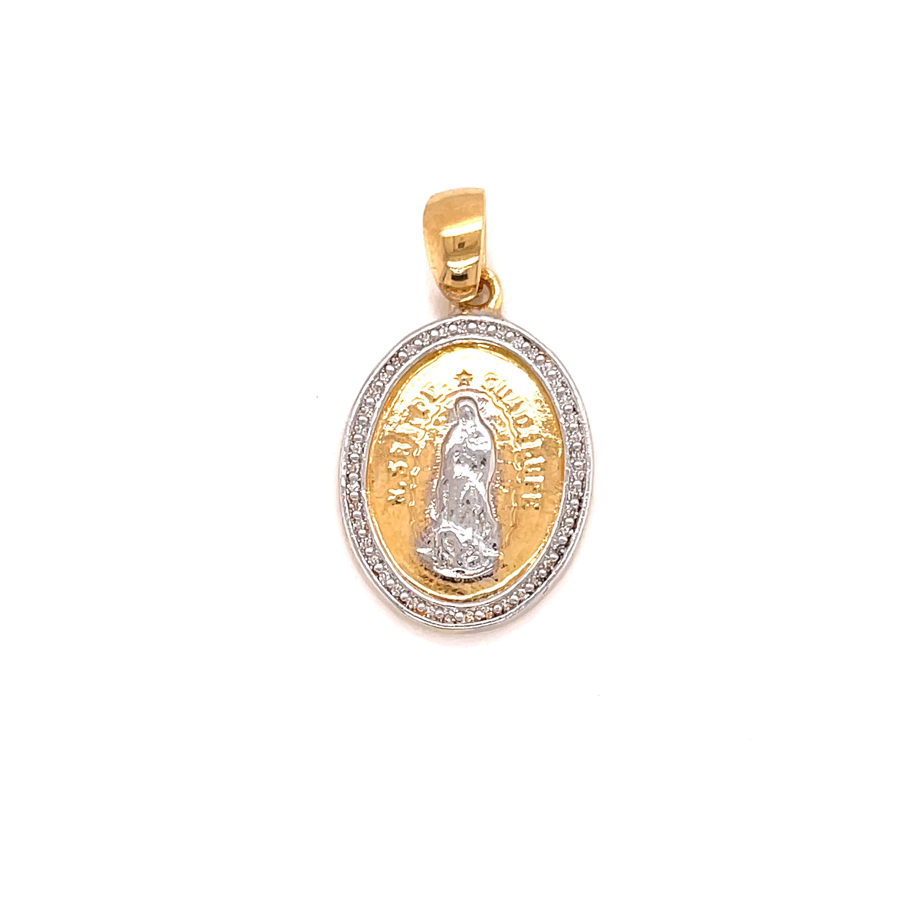 18K Virgen De Guadalupe Mens Pendant 
