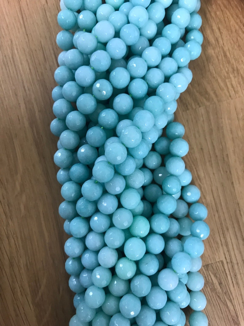 Teal Dyed Jade Faceted Teal Jade Beads 6mm Faceted Beads Etsy