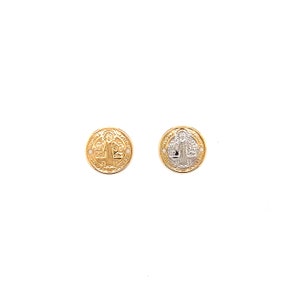 Gold Filled Saint Benedict Medallion Charm, St. Benedict for bracelet, Religious Charms, Catholic Jewelry Medalla San Benito, Christian