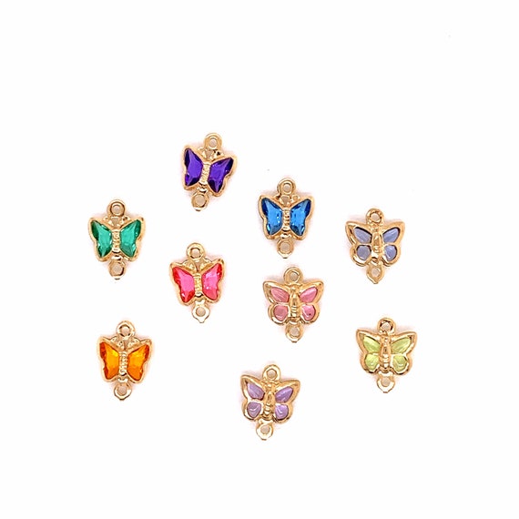 Small Colorful Butterfly Connectorsbulk Charms for Jewelry | Etsy