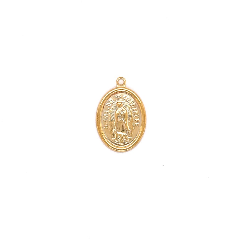 18K GF Guadalupe Religious Medal Pendant for Necklace,Virgen de Guadalupe,Our Lady of Guadalupe Religious Charm,Virgen Guadalupe Jewelry
