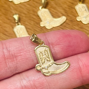 Gold Filled Cowboy Boot Pendant, Rodeo Charm, Western Charms, Cowgirl Charm, Coastal Cowgirl Charms, Boot Charm, Bulk Charms, Wholesale