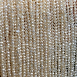 2x3mm Baroque Freshwater Pearls,3mm Wholesale Pearls Beads,Freshwater Mauve Pearl Gemstone Bulk Beads for Jewelry Making,Pearls for Necklace