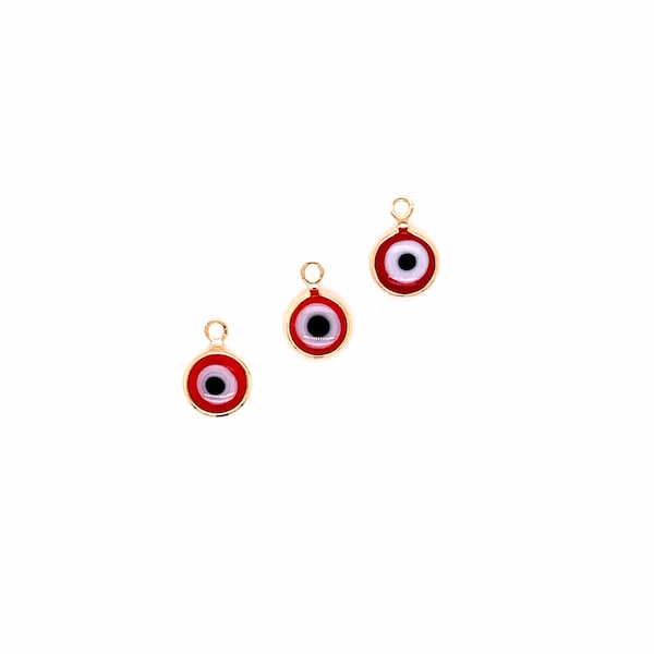 18K Gold Filled Evil Eye Charm,Red Evil Eye Charm,Small Evil Eye Hanging Charm, Tiny Eye Charms,Evil Eye Charms,Evil Eye,Good Luck Charms