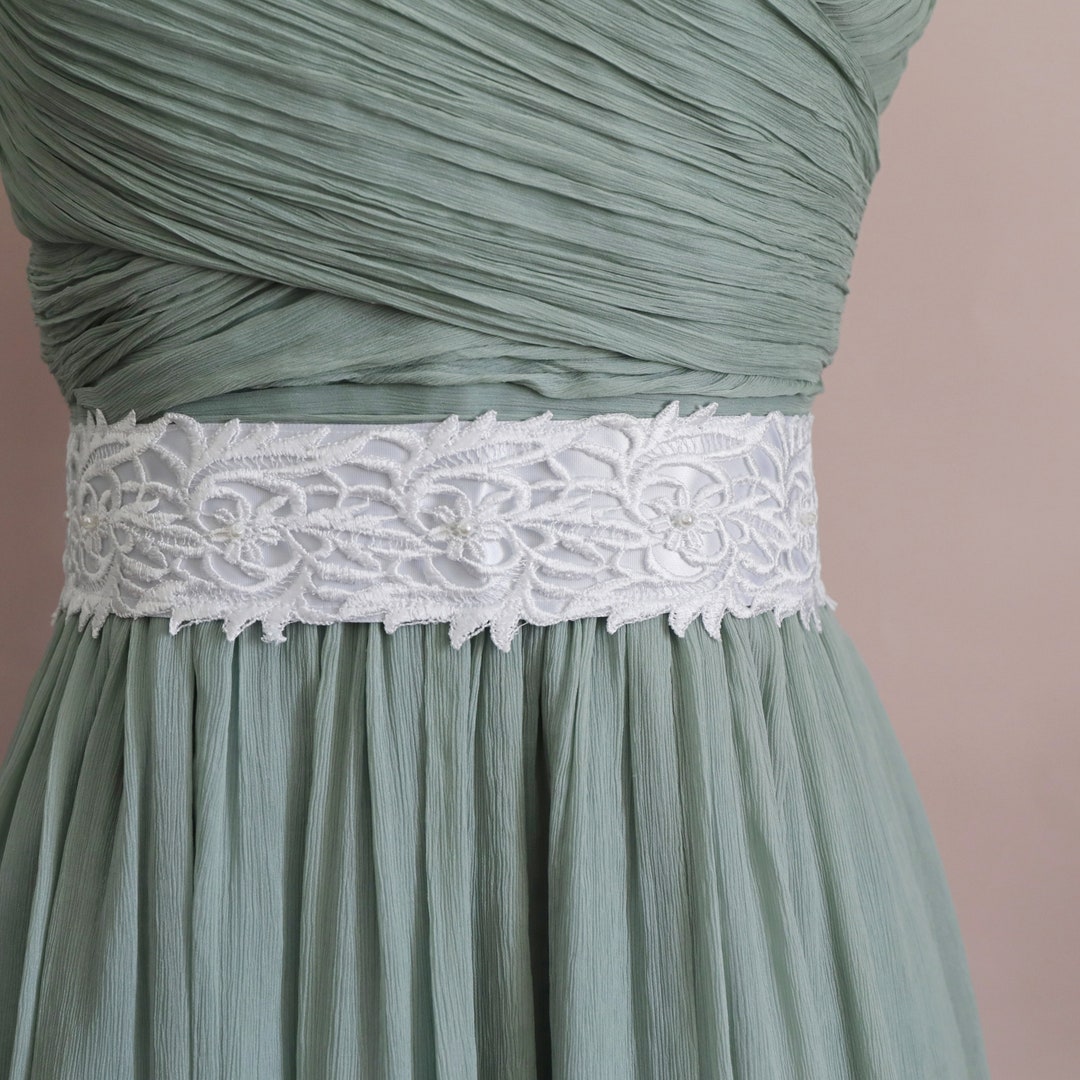 Self Tie Waist Belt Sash White main image 1