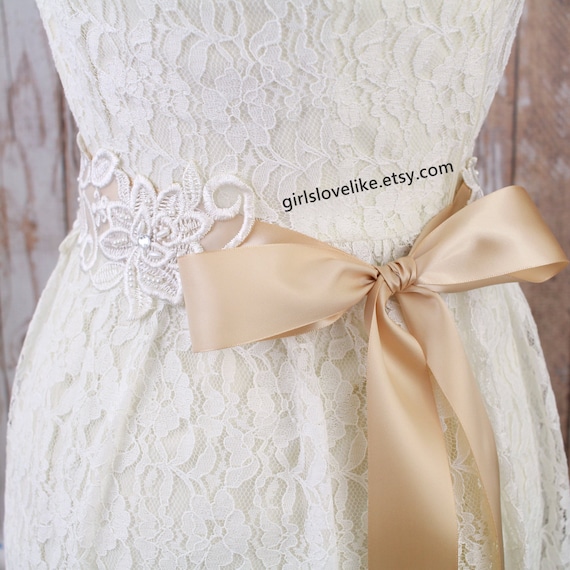 Marfil Con Cuentas De Perla encaje Plain recorte Cinta Bridal Vintage Shabby Chic Boda