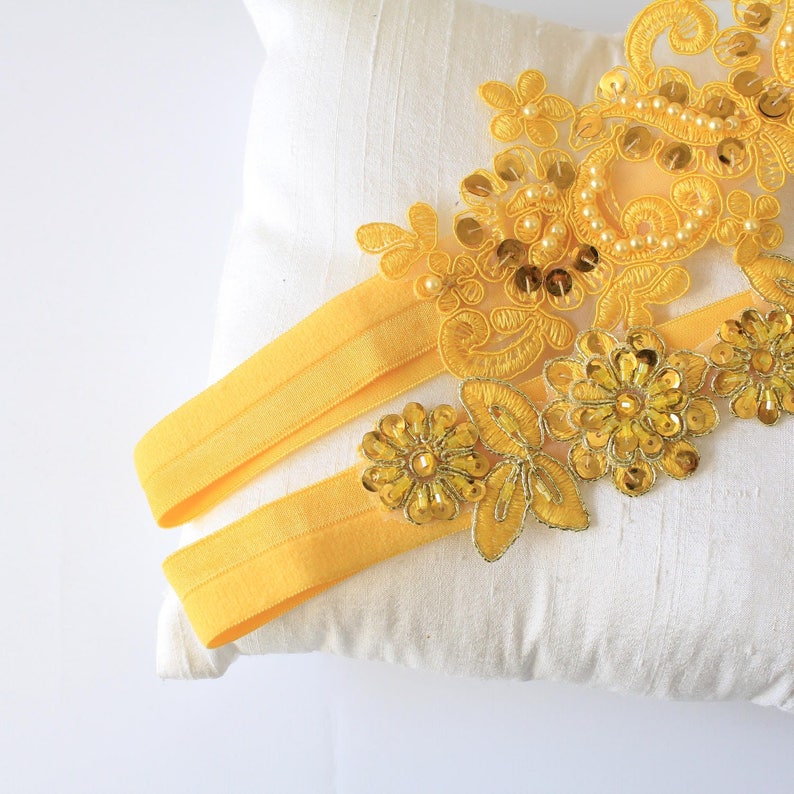 Yellow Wedding Garter Set Yellow Prom Garter Bridal Yellow Garter,Yellow Lace Garter