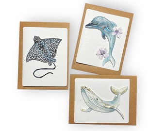 Sea Life - Watercolor Dimensional Cards