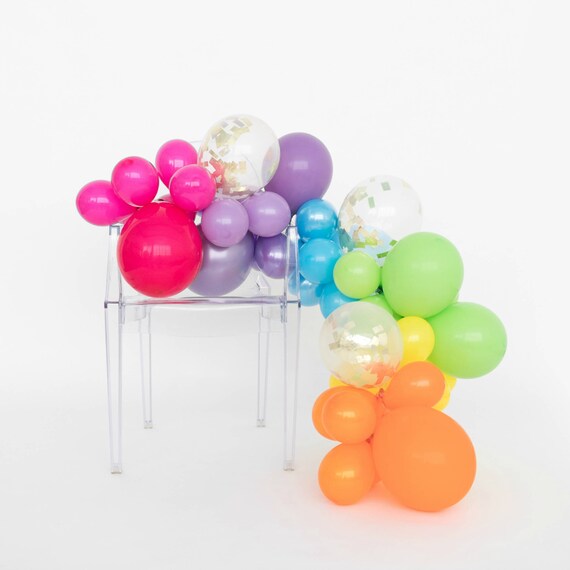 Balloon Garland Kit Rainbow Bright Rainbow Balloons Etsy