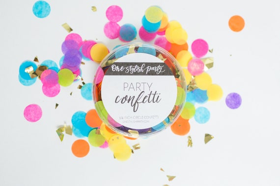 Party Confetti Rainbow Bright Neon Rainbow Confetti Etsy
