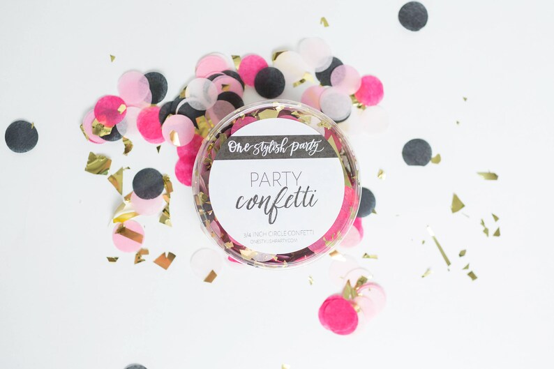 Party Confetti Trendsetter Hot Pink Light Pink Black And Etsy
