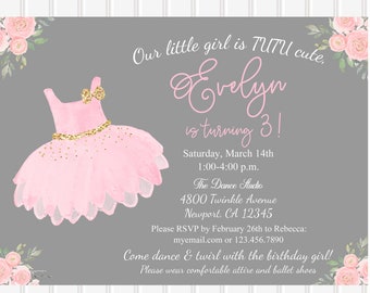 Ballerina Invitation Etsy