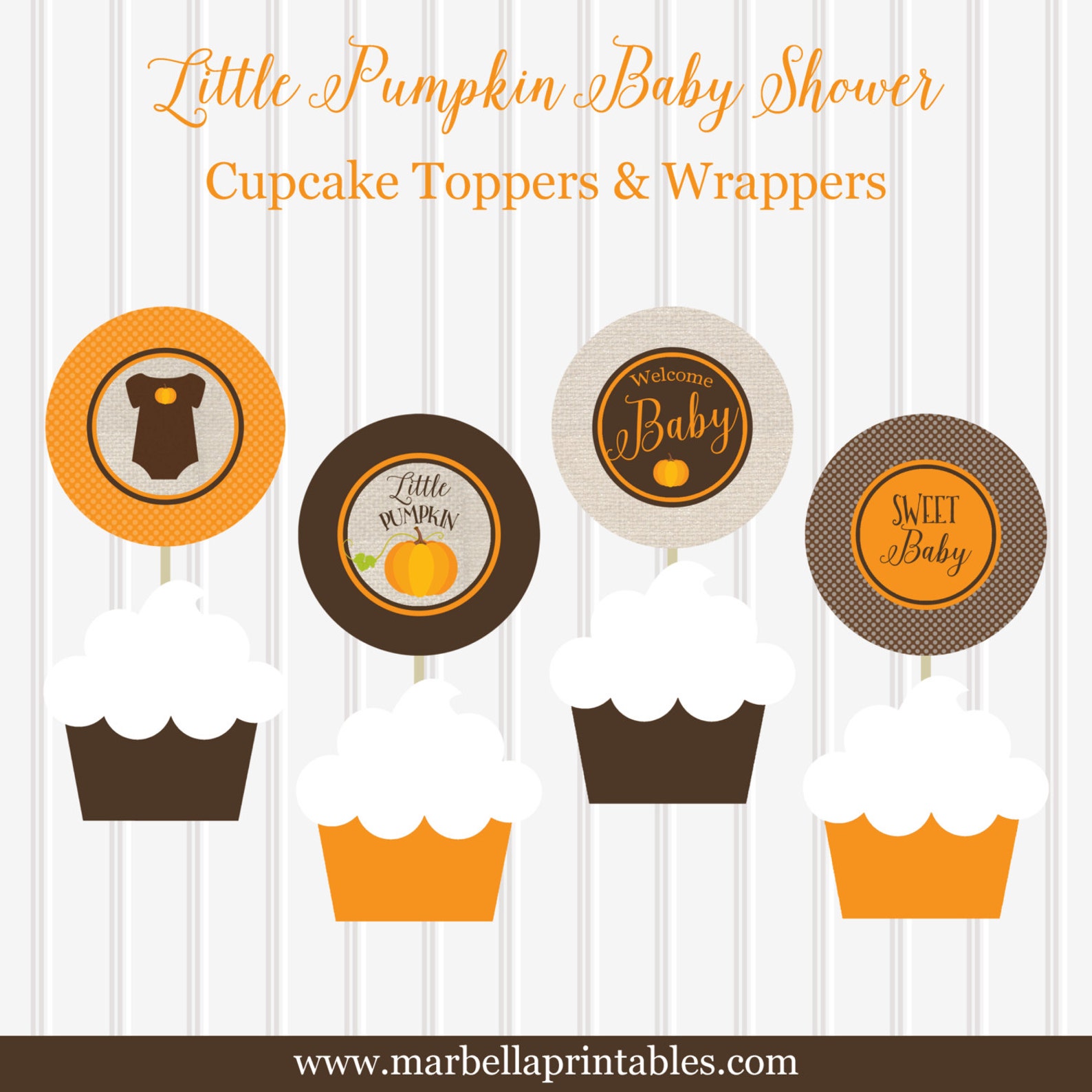 Little Pumpkin Baby Shower Cupcake Topper/Little Pumpkin Baby Etsy
