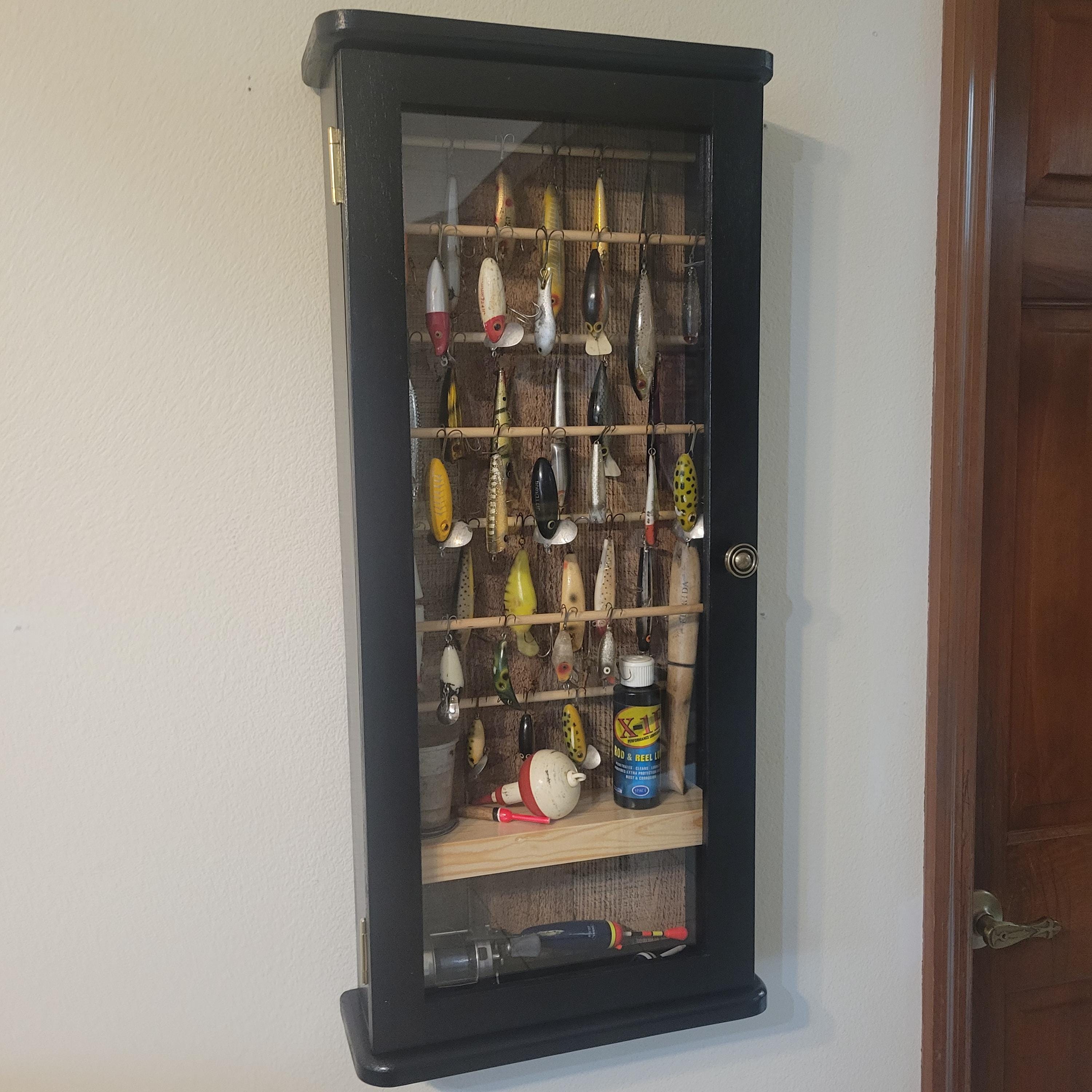 antique fly fishing lure display case Ibnotuiy Wall Cabinet Lures Storage This high quality I made a shadowbox of