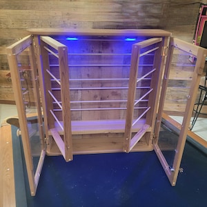 Handmade Cedar Lighted Fishing Lure Display Case