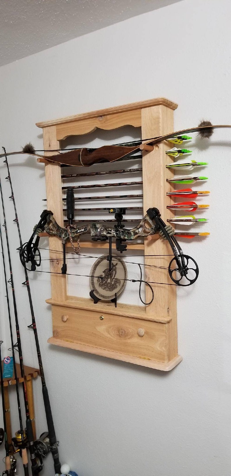 Archery Bow Rack Arrows Store Horizontal. Constructed in Western Red