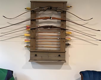 Custom Archery Bow Rack.  Holds up to 4 Bows and 45 Arrows