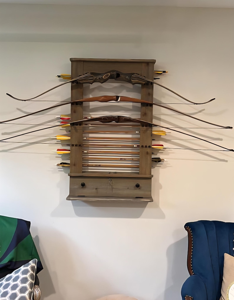 Recurve Rack Custom Archery Bow Rack. Holds up to 4 Bows and 45 Arrows - Etsy