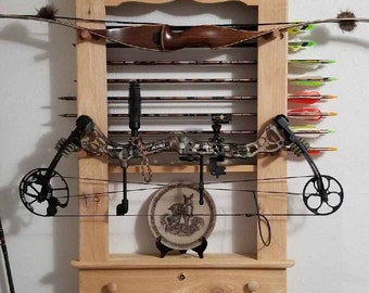 Archery Bow Rack - Arrows store horizontal. Constructed in Western Red Cedar. Made in USA
