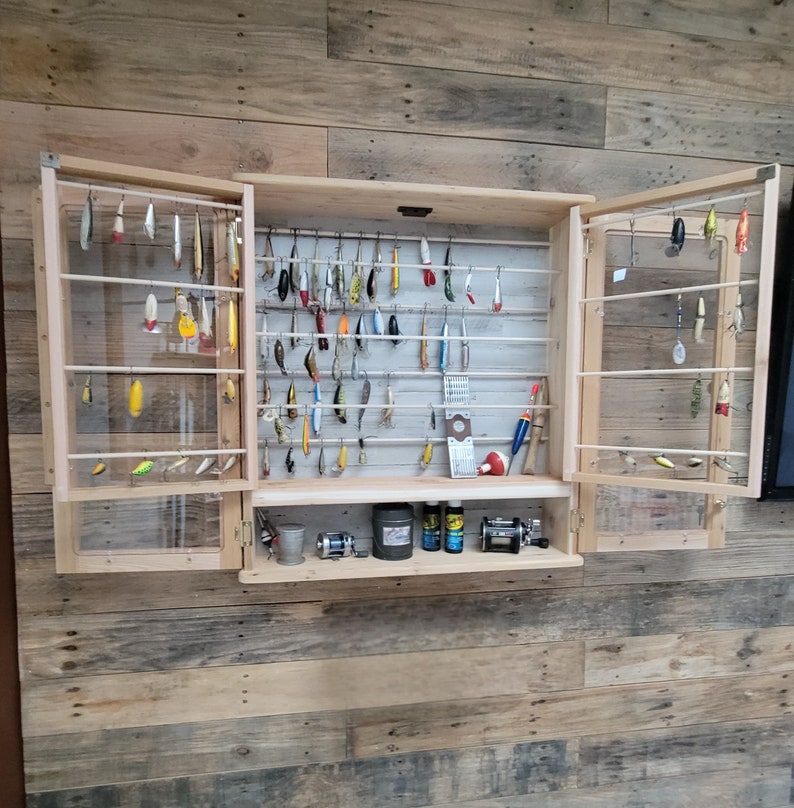 Handmade Western Red Cedar Fishing Lure Display Cabinet - Etsy