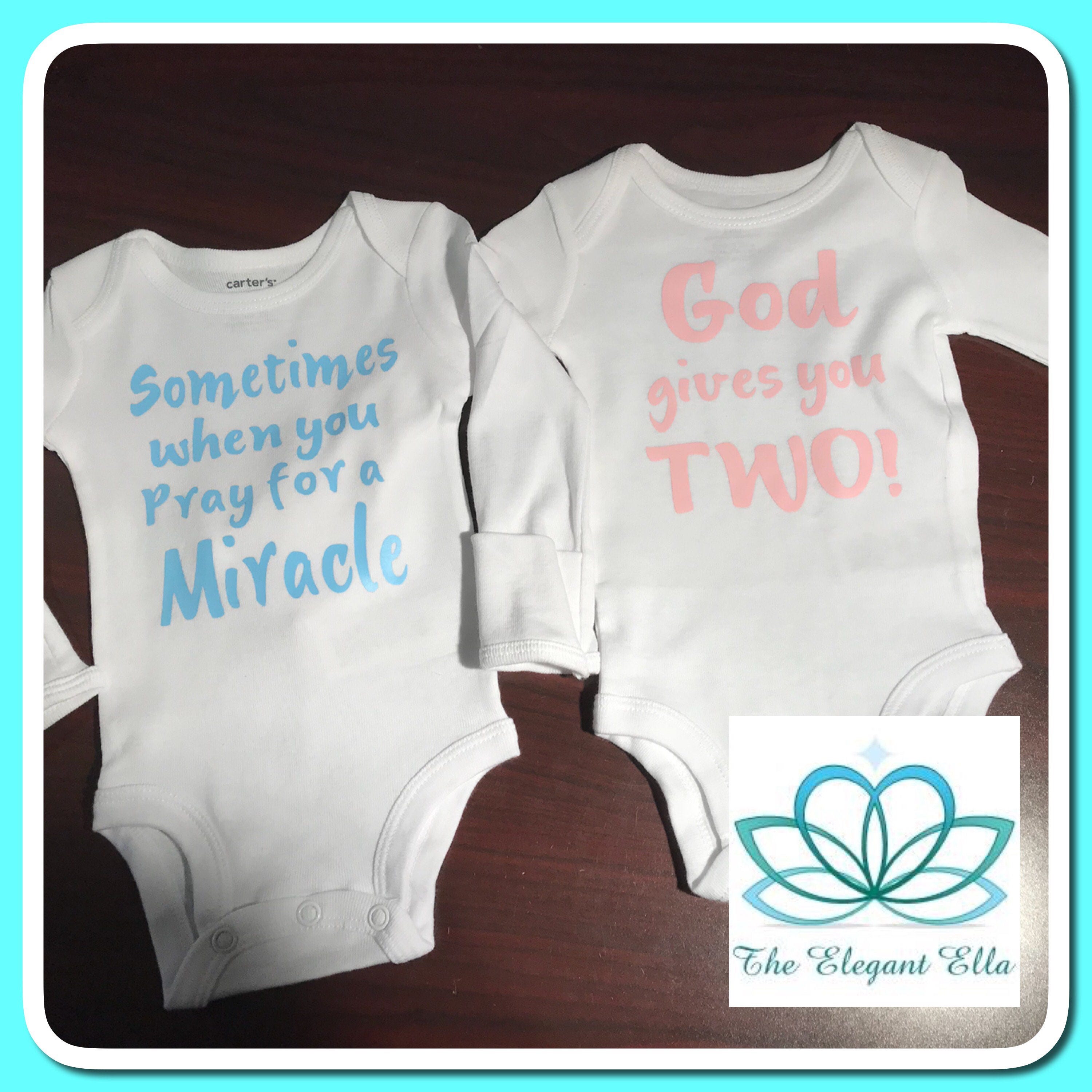 Twin pregnancy announcement twin bodysuit newborn twin | Etsy