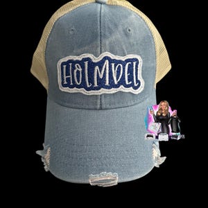 Holmdel embroidery and glitter  baseball hats, distressed sport caps, Holmdel baseball caps