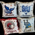 Personalized College logo pillow, University pillow college bed party pillow, flip sequin GIRLS bed pillow